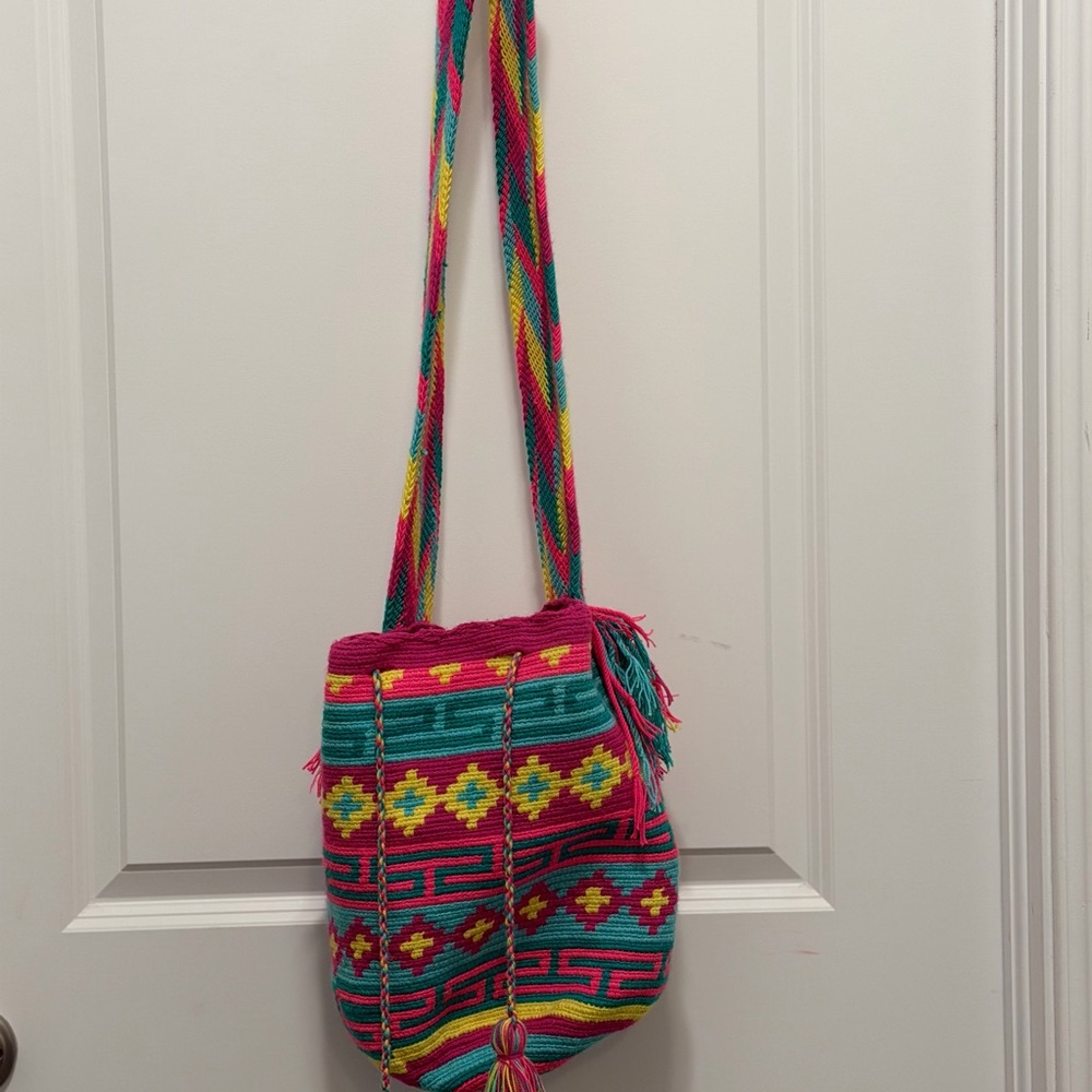 Colorful Woven Hobo Shoulder Bag